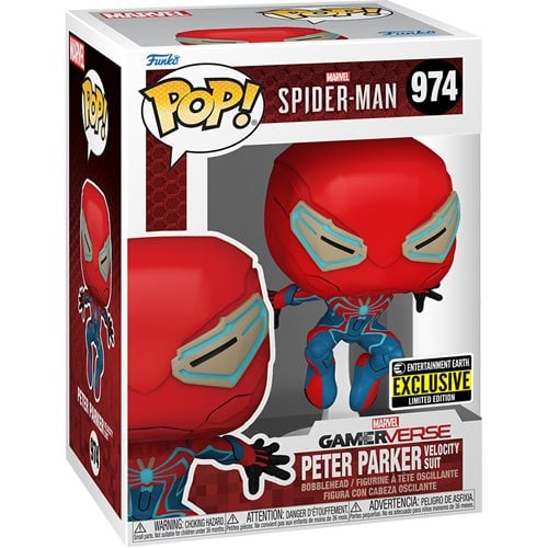 Funko Pop! 974 - Marvel - Spider-Man 2 Peter Parker Velocity Suit Vinyl Figure - Entertainment Earth Exclusive - for just $14.99! 
