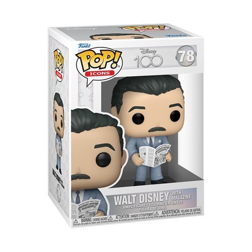 Funko Pop! Icons 78 - Disney 100 Walt Disney with Magazine Vinyl Figure - for just $14.99! 