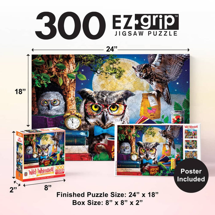 Wild & Whimsical - Night Owls Study Group 300 Piece EZ Grip Jigsaw Puzzle - for just $14.99! 