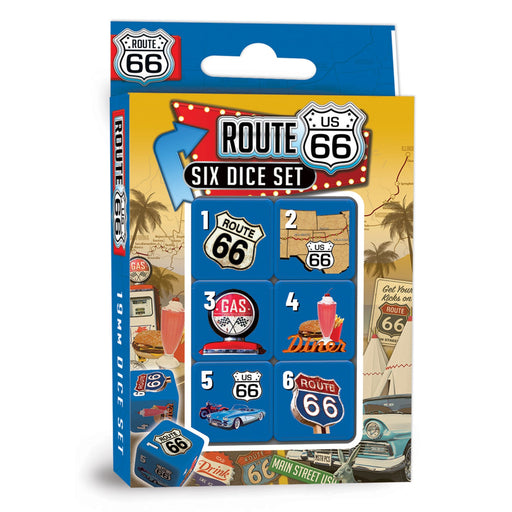 Route 66 - 6 Piece D6 Gaming Dice Set - Just $7.99! Shop now at Retro Gaming of Denver