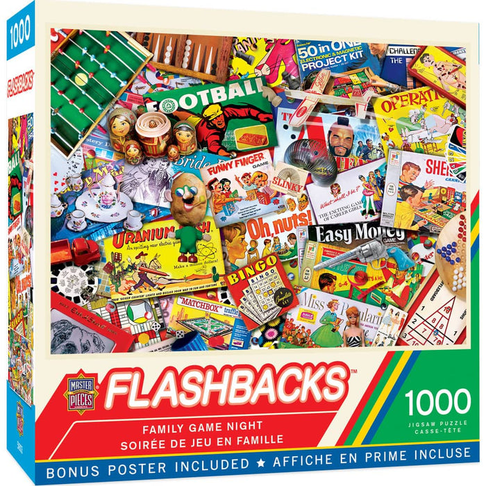 Flashbacks - Family Game Night 1000 Piece Jigsaw Puzzle - for just $16.99! 