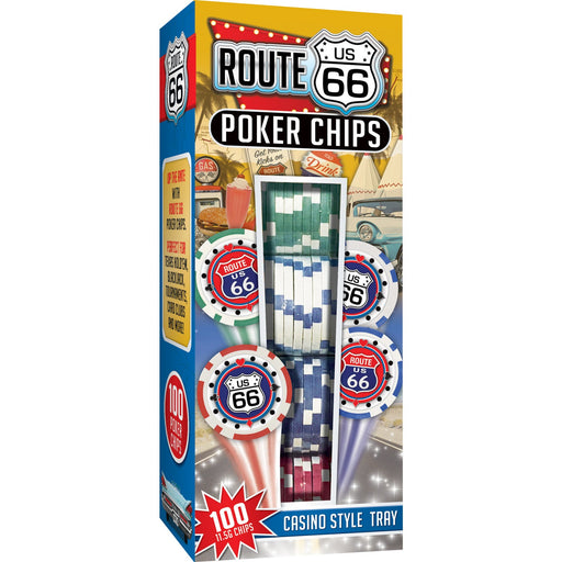 Route 66 100 Piece Poker Chips - Just $29.99! Shop now at Retro Gaming of Denver