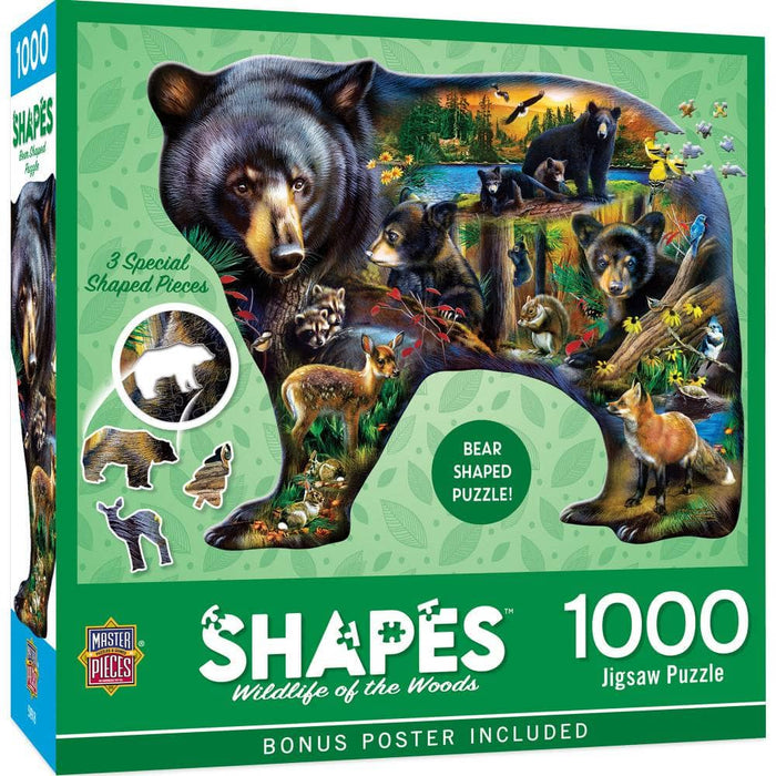 Shapes - Wildlife of the Woods 1000 Piece Shaped Jigsaw Puzzle - for just $16.99! 