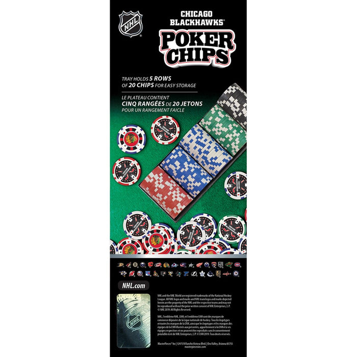 Chicago Blackhawks 100 Piece Poker Chips - for just $14.99! 