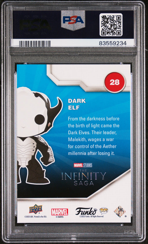 2023 UPPER DECK FUNKO POP MARVEL  DARK ELF PLATINUM #28  PSA 10 - for just $54! 