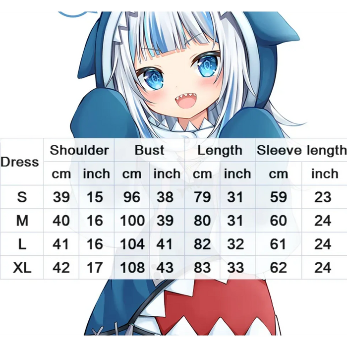 Hololive Gawr Gura Shark Cosplay - Complete Set with Tail - for just $27.99! 