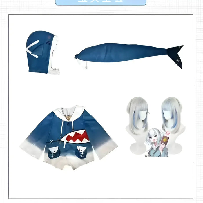 Hololive Gawr Gura Shark Cosplay - Complete Set with Tail - for just $27.99! 