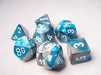 Gemini 6 Polyhedral Steel Teal/White 7-Die Set - Just $10! Shop now at Retro Gaming of Denver