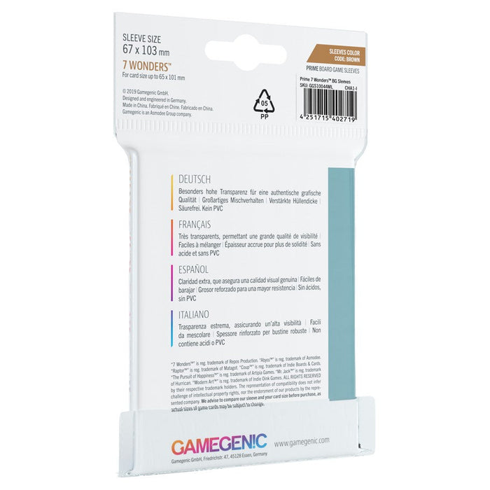 GameGenic PRIME 7 Wonders Sleeves 67 x 103 mm - Brown - Just $3.99! Shop now at Retro Gaming of Denver