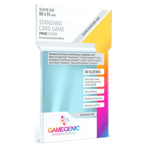 GameGenic PRIME Standard Card Game Sleeves 66 x 91 mm - Grey - Premium Accessories - Just $3.49! Shop now at Retro Gaming of Denver