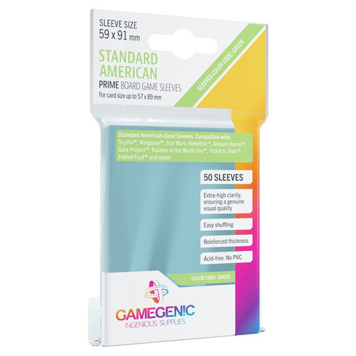 GameGenic PRIME Standard American-Sized Sleeves 59 x 91 mm - Green - Just $3.49! Shop now at Retro Gaming of Denver