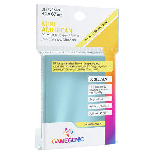 GameGenic PRIME Mini American-Sized Sleeves 44 x 67 mm - Yellow - Premium Accessories - Just $3.49! Shop now at Retro Gaming of Denver