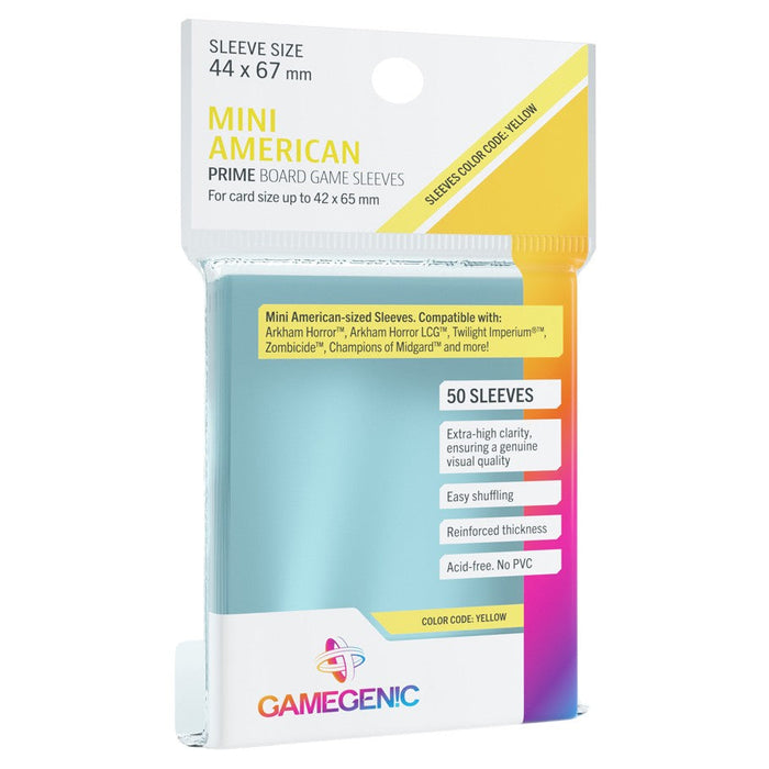 GameGenic PRIME Mini American-Sized Sleeves 44 x 67 mm - Yellow - Just $3.49! Shop now at Retro Gaming of Denver