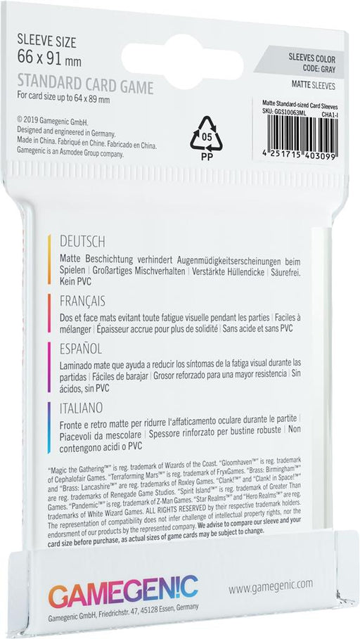 Gamegenic MATTE Sleeves: Standard Card Game (66 x 91 mm, 50 pack) - for just $3.99! 