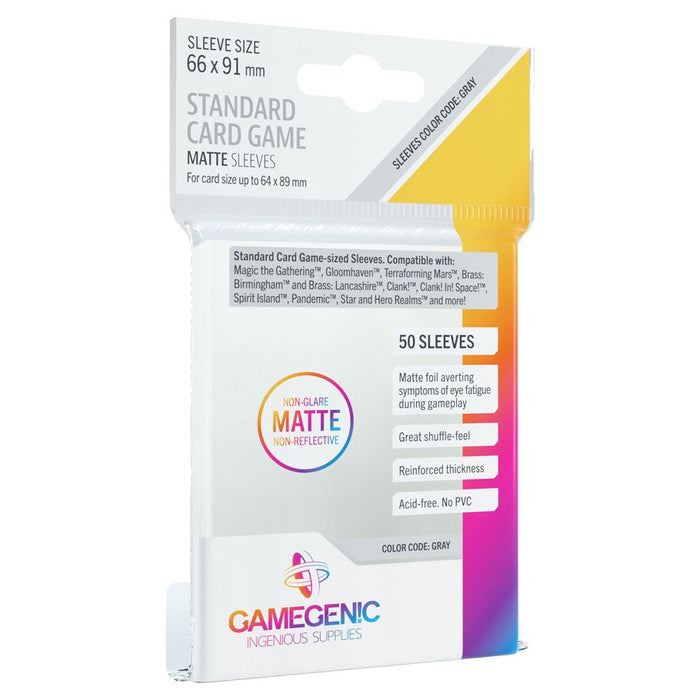 GameGenic MATTE Standard Card Game Sleeves 66 x 91 mm - Grey - Just $3.99! Shop now at Retro Gaming of Denver