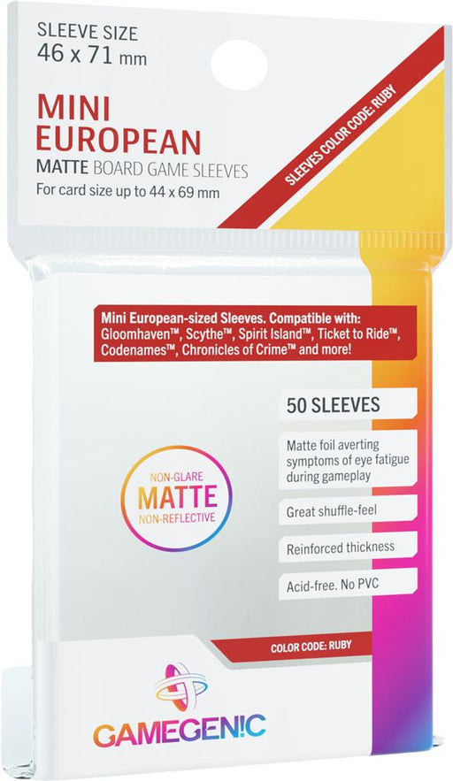 Gamegenic MATTE Prime Sleeves: Mini-Mini-European (46 x 71 mm) - for just $3.99! 