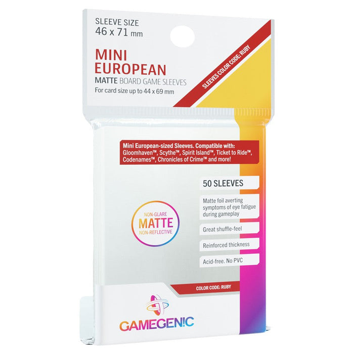 GameGenic MATTE Mini European-Sized Boardgame Sleeves 46 x 71 mm Ruby - Just $4.49! Shop now at Retro Gaming of Denver