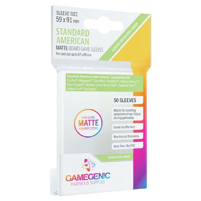 GameGenic MATTE Standard American-Sized Boardgame Sleeves 59 x 91 mm - Green - Just $3.99! Shop now at Retro Gaming of Denver