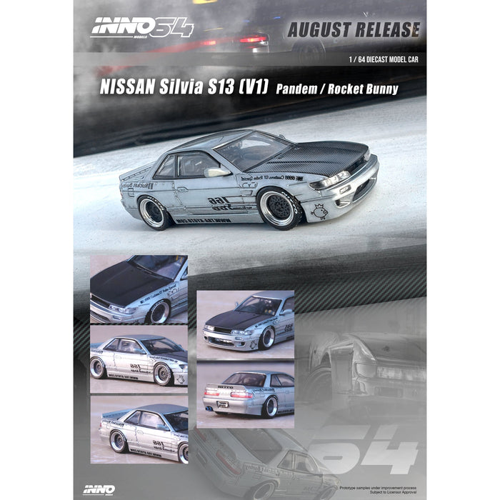 Inno64 Nissan Silvia S13 (V1) Pandem Rocket Bunny in Silver 1:64 - Just $25.99! Shop now at Retro Gaming of Denver