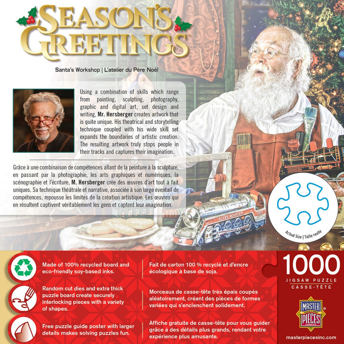 Season's Greetings - Santa's Workshop 1000 Piece Jigsaw Puzzle - Just $16.99! Shop now at Retro Gaming of Denver