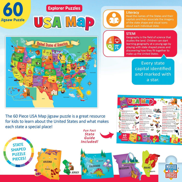 Explorer - USA Map 60 Piece Jigsaw Puzzle - for just $12.99! 