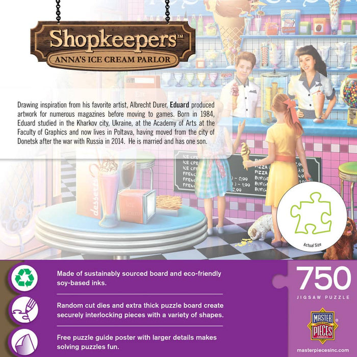 Shopkeepers - Anna's Ice Cream Parlor 750 Piece Jigsaw Puzzle - for just $14.99! 