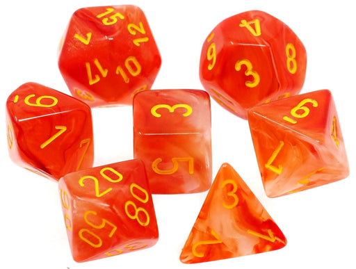 Ghostly Glow Polyhedral Orange/Yellow 7-die set - Just $12! Shop now at Retro Gaming of Denver