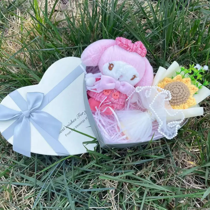 Kawaii Plush Gift Box – Kuromi, My Melody, Hello Kitty Heart Box Gift Set - for just $32.95! 