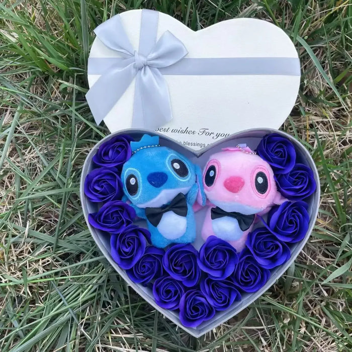 Kawaii Stitch Plush Gift Box – Heart Shaped with Roses, Valentine’s Day Gift Set - for just $27.95! 