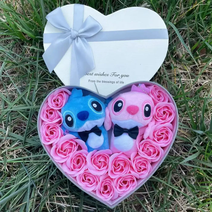 Kawaii Stitch Plush Gift Box – Heart Shaped with Roses, Valentine’s Day Gift Set - for just $27.95! 
