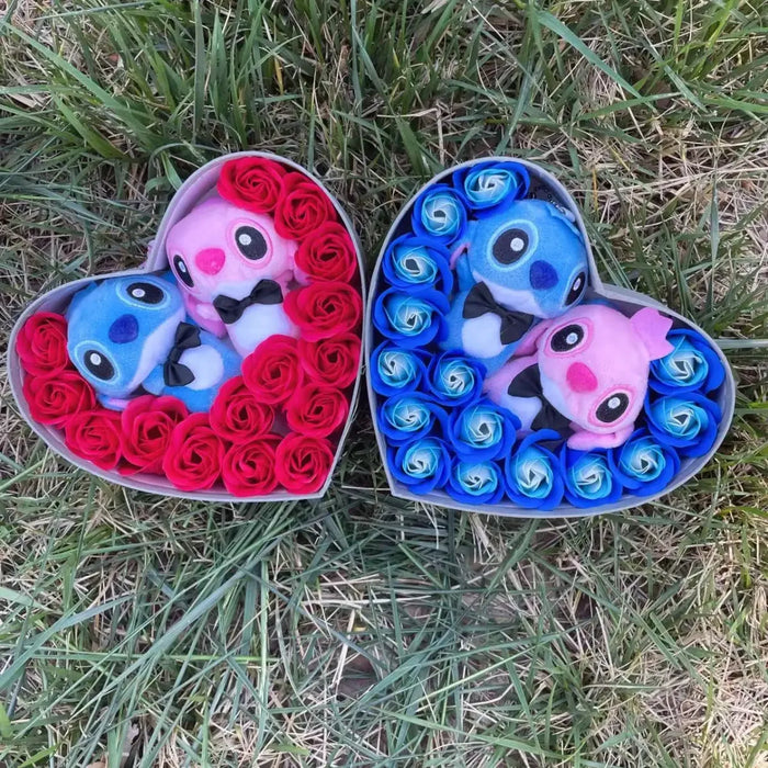 Kawaii Stitch Plush Gift Box – Heart Shaped with Roses, Valentine’s Day Gift Set - for just $27.95! 