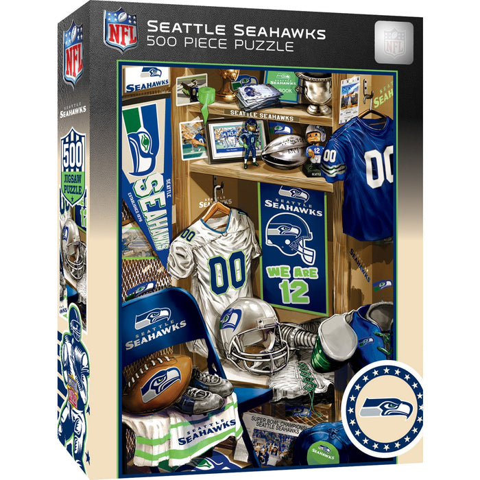 Seattle Seahawks - Locker Room 500 Piece Jigsaw Puzzle - Just $16.99! Shop now at Retro Gaming of Denver