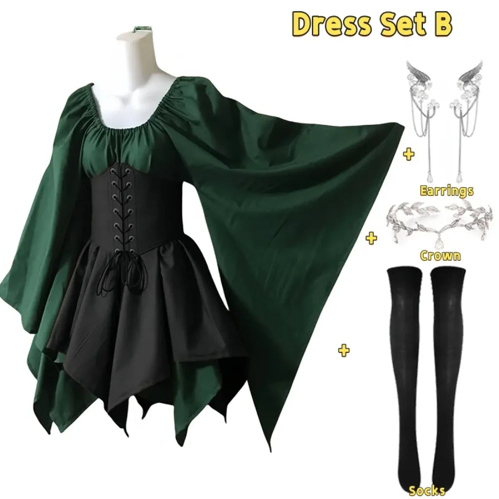 Gothic Elf Corset Dress – Medieval Fairy Lolita Cosplay | Shop Retro Video  Games and More