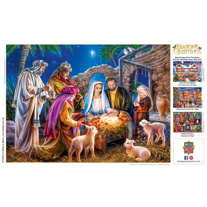 Season's Greetings - A Child is Born 1000 Piece Jigsaw Puzzle - Just $16.99! Shop now at Retro Gaming of Denver