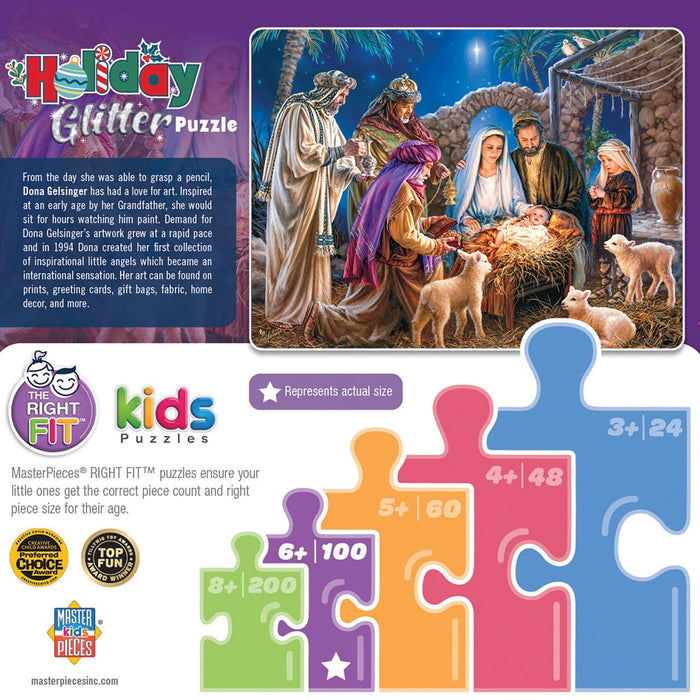 Holiday Glitter - Christ is Born 100 Piece Jigsaw Puzzle - for just $12.99! 