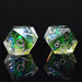 Green Flame Blade Sharp-Edged Resin Dice Set - Just $39.99! Shop now at Retro Gaming of Denver