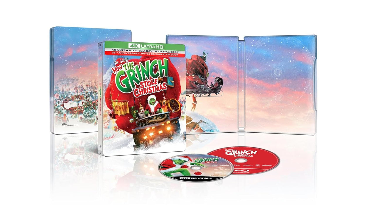 Dr. Seuss How the Grinch Stole Christmas - 25th Anniversary - Limited Edition Steelbook (4K Ultra HD + Blu-ray + Digital) - for just $41.99! 