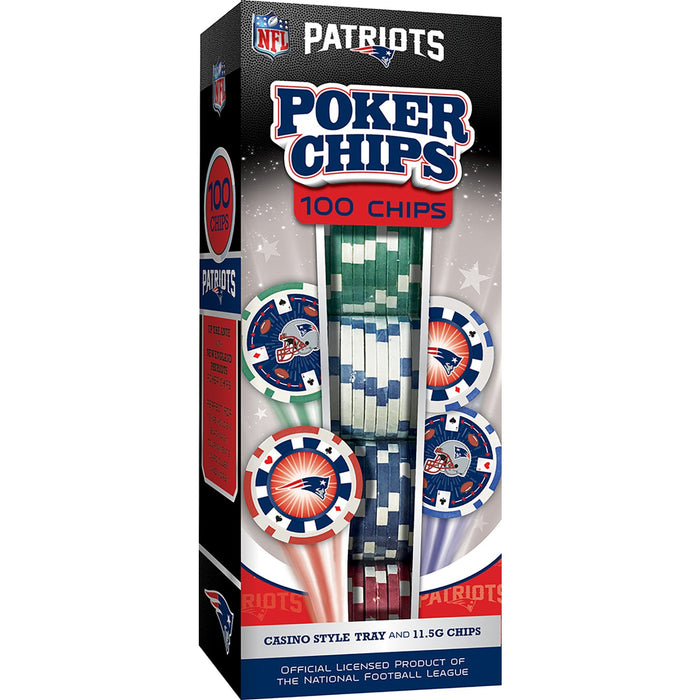 New England Patriots 100 Piece Poker Chips - Just $29.99! Shop now at Retro Gaming of Denver