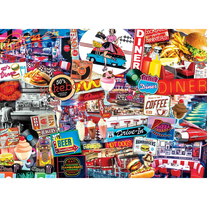 Flashbacks - Quick Stop Diner 1000 Piece Jigsaw Puzzle - for just $16.99! 