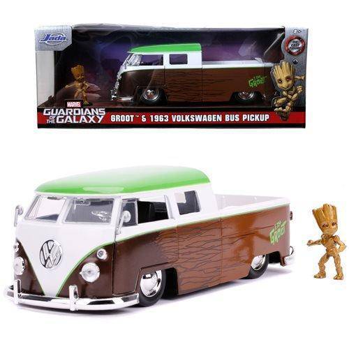 Guardians of the Galaxy 1963 Volkswagen Bus 1:24 Scale Die-Cast Metal Vehicle with Groot Figure - for just $25.74! 