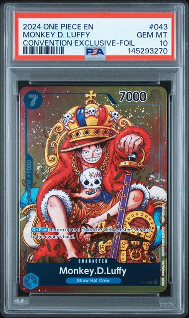 Monkey.D.Luffy 2024 Convention Exclusive One Piece Promo Foil #043 PSA 10 - for just $750! 
