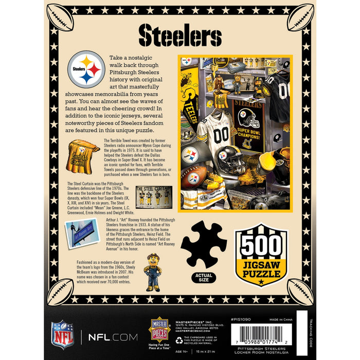 Pittsburgh Steelers - Locker Room 500 Piece Jigsaw Puzzle - Just $16.99! Shop now at Retro Gaming of Denver