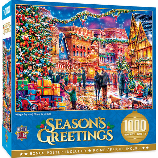 Season's Greetings - Village Square 1000 Piece Jigsaw Puzzle - Just $16.99! Shop now at Retro Gaming of Denver