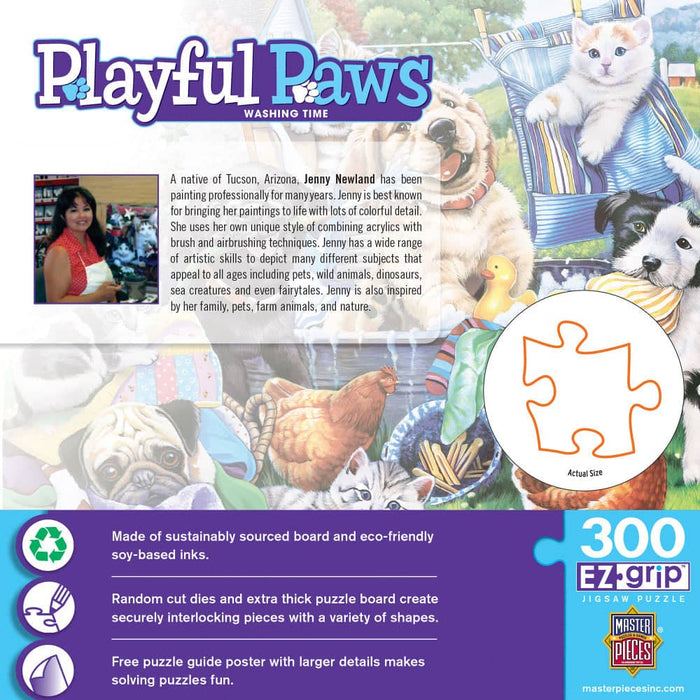 Playful Paws - Washing Time 300 Piece EZ Grip Jigsaw Puzzle - for just $14.99! 