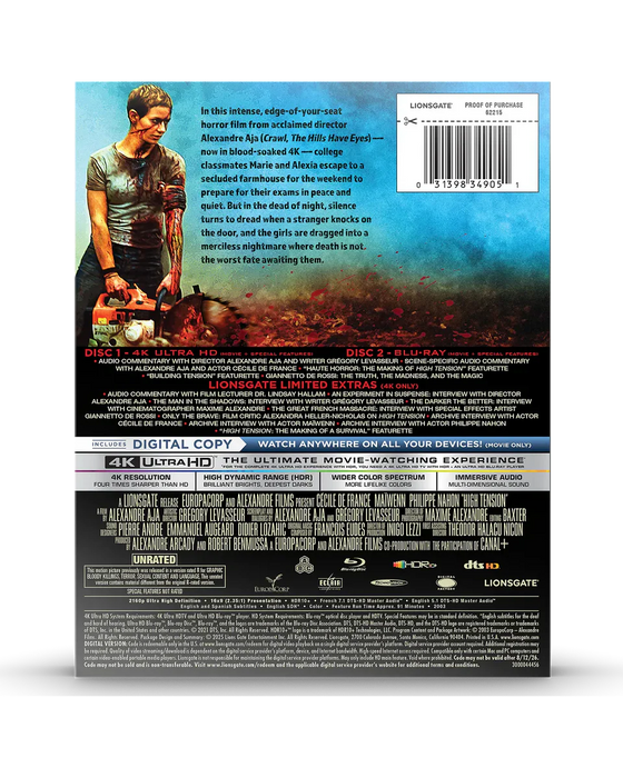 High Tension - Limited Edition Steelbook (4K Ultra HD + Blu-ray + Digital) - for just $44.99! 