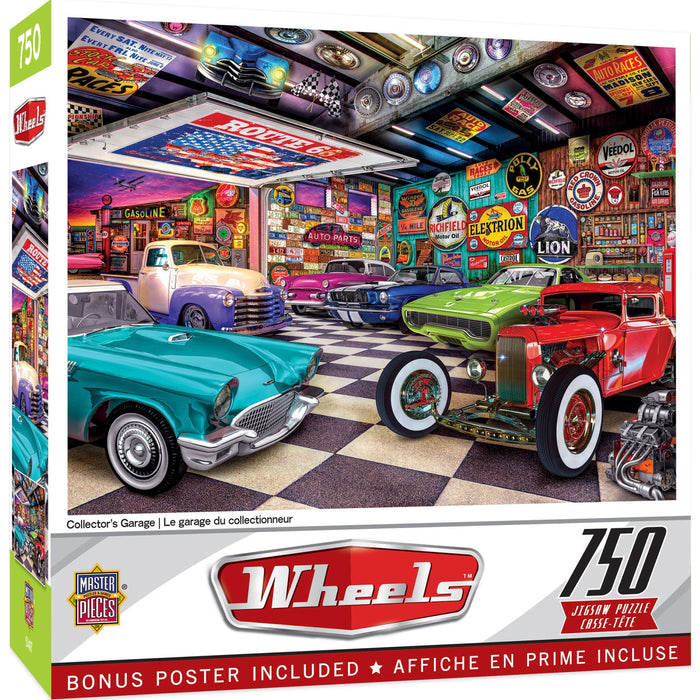 Wheels - Collector's Garage 750 Piece Jigsaw Puzzle - Just $14.99! Shop now at Retro Gaming of Denver