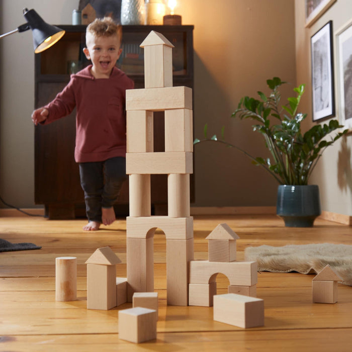 Basic Building Blocks 102 Piece Extra Large Wooden Starter Set - Premium Architectural Blocks - Just $129.99! Shop now at Retro Gaming of Denver