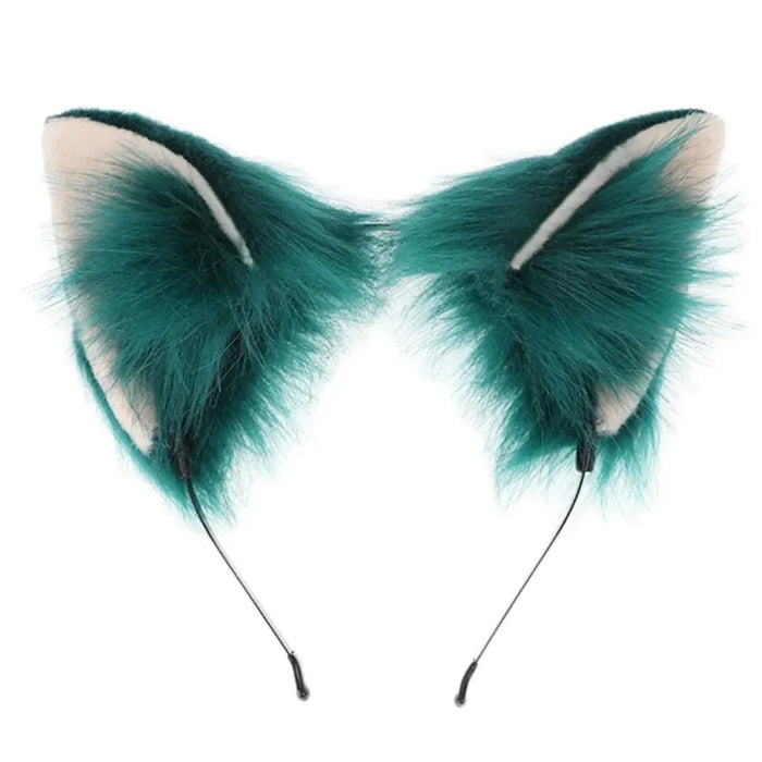Handmade Cat Faux Fur Ears Headband - Fluffy Plush Animal Hair Hoop - for just $18.99! 