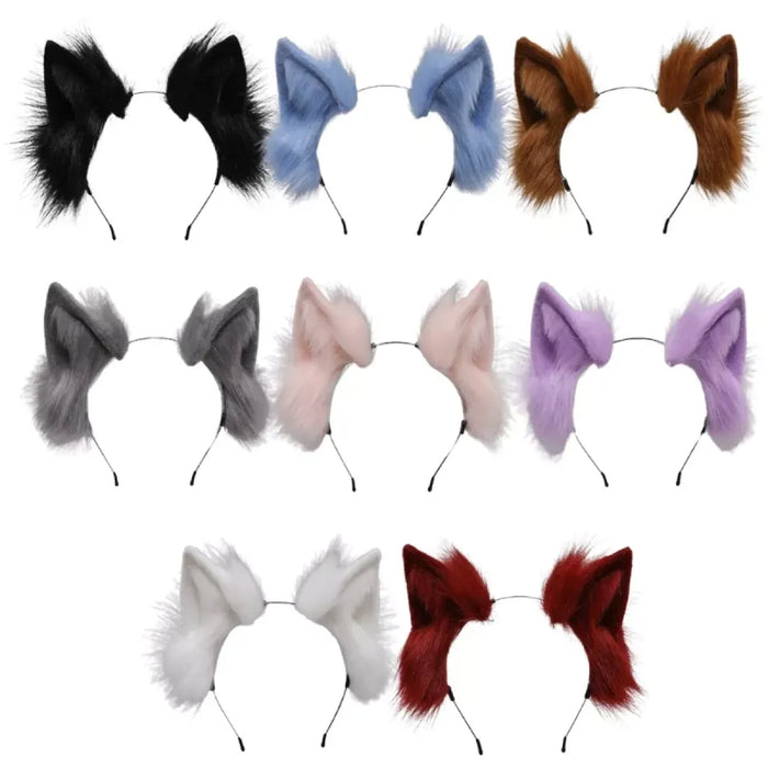 Handmade Cat Faux Fur Ears Headband - Fluffy Plush Animal Hair Hoop - for just $18.99! 