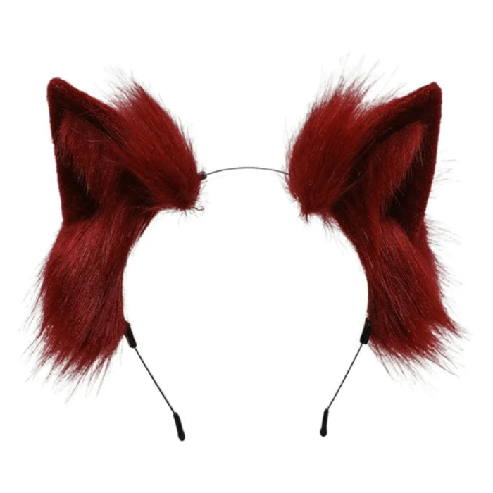 Handmade Cat Faux Fur Ears Headband - Fluffy Plush Animal Hair Hoop - for just $18.99! 